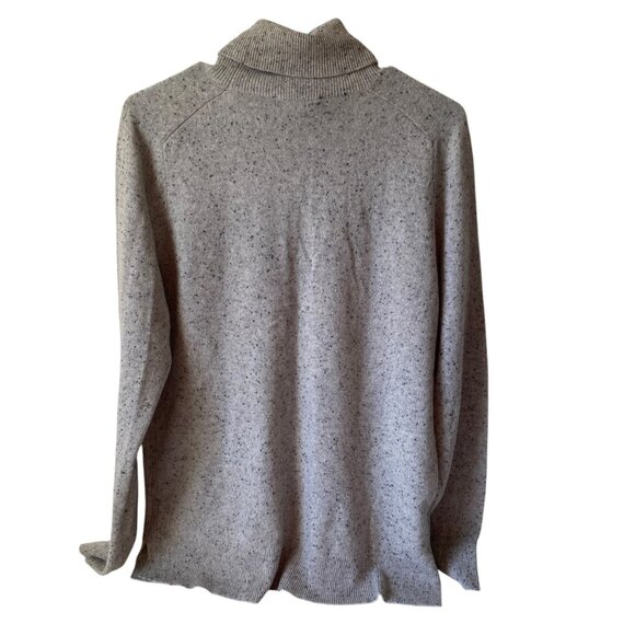 Ann Taylor 100% Cashmere Speckled Gray Turtleneck Sweater Office Women L - Picture 2 of 8